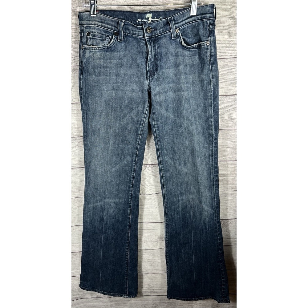7 For All Mankind Flare Jeans Women's Size 30 Blue Medium Wash‎ 5 Pocket